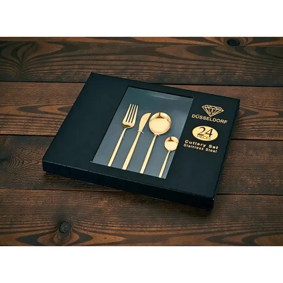 Jogo 24 Talheres Utensílios Cozinha Luxo Inox Dusseldorf Luxo Aço inoxidável NOVA OFERTA!