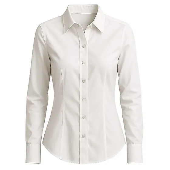 Camisa Social Feminina tradicional manga longa de bot玫es