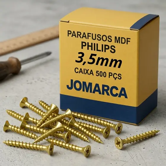 Parafuso Jomarca Bicromatizado Philips 3,5mm P/ Madeira MDF MDP Kit 500un 16/20/25/30/40mm