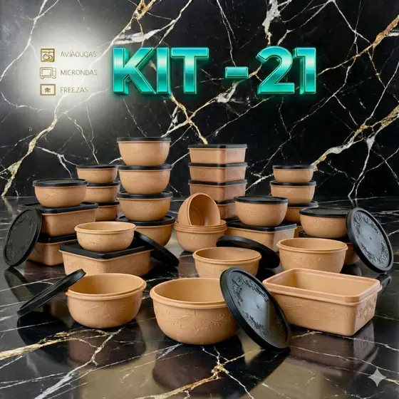 jogo  de 21 potes variados para cozinha