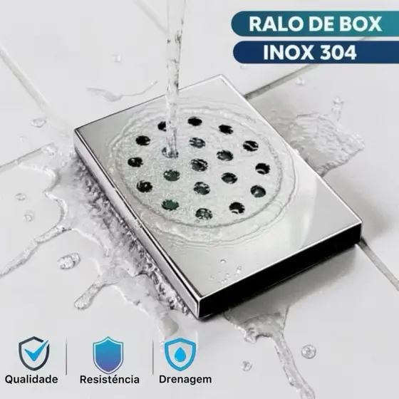 Ralo Inteligente  para Box Banheiro Aço Inox Anti-Entupimento