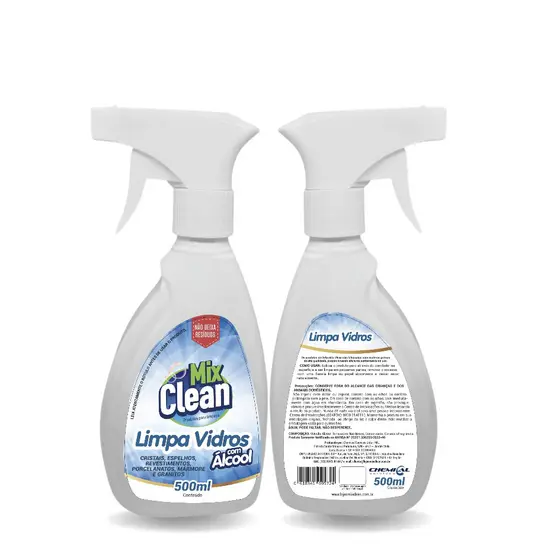 Limpa Vidros Spray Vidrex Efeito Cristal 500Ml Com Gatilho Brilho Sem Manchas