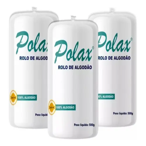 3 Rolos De Algodão Multiuso Hidrofilo Polax 500g