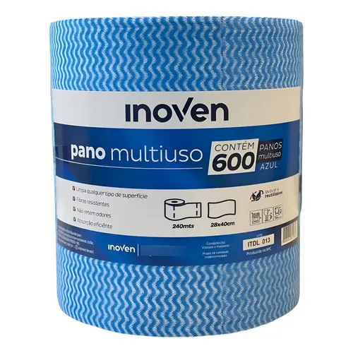 Pano Multiuso Limpeza Lavável Reutilizável 28x40cm 600u Azul Azul