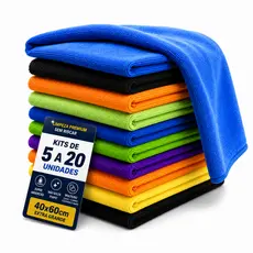 Pano Microfibra Gigante Premium 60x40cm - Neves - Multiuso - Chão - Limpeza Geral - Multicores