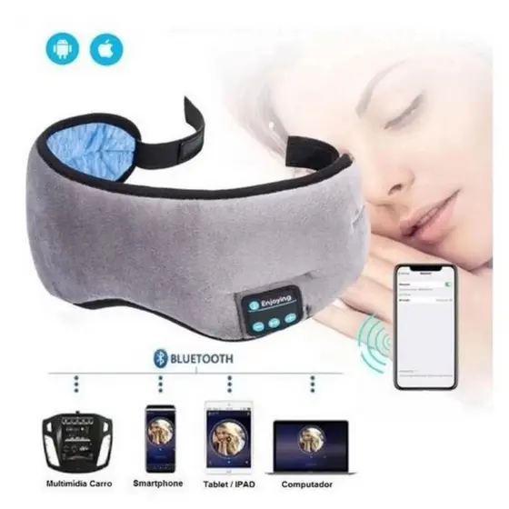 Máscara De Dormir Tapa Olho Fone De Ouvido Bluetooth