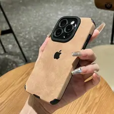 Capa De Textura De Couro De Luxo Para iPhone17 16 15 14 13 12 11 Pro Max  Original Pele de suede