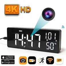 WiFi Mini Relógio Câmera Escondida 1080P Gravação De Áudio E Vídeo Cam Detecção De Movimento Interior Escritório Em Casa