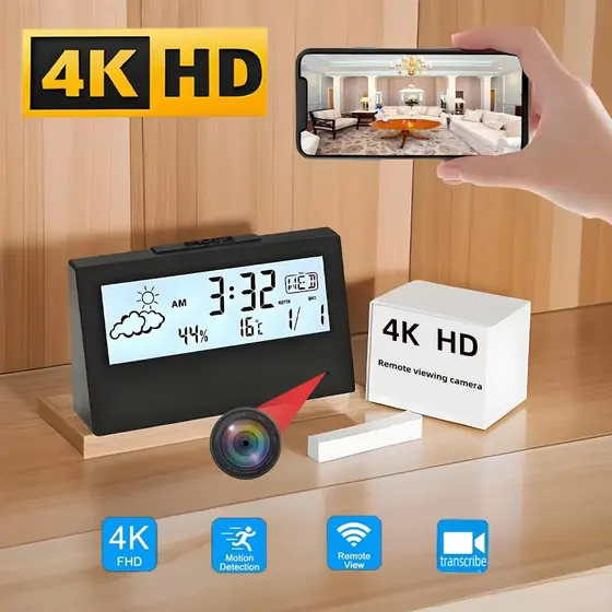 mini Câmera WiFi HD 4K , Suporta Visualização Remota , Detecção De Movimento , Armazenamento De loop local , Sem Fio Est