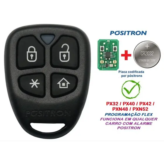 Controle Alarme Positron Modelo PX46  Serve Para Toda Linha