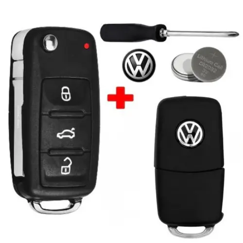 Chave Canivete Vw G6 Gol Fox Golf Jetta Voyage Kit + Bateria + Chave Fenda Phillips