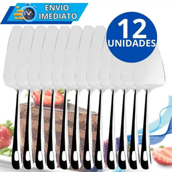KIT 2/12 Unid Espátula Reta de Bolo GRANDE Resistente Para Pudim Doce Aço Inox Para Casa Cozinha Restaurante Doceria