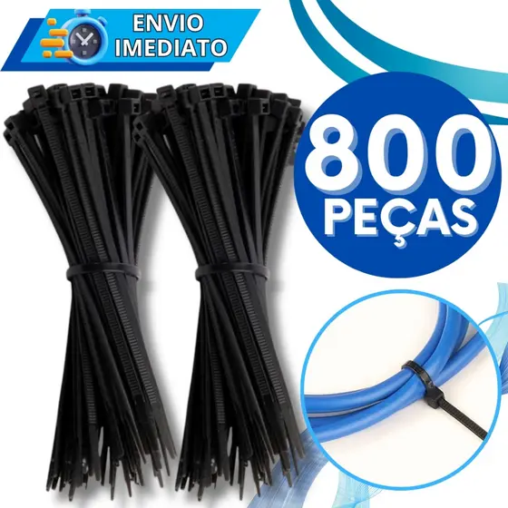 KIT Jogo 200/400/600/800 Unidades Abraçadeira de Nylon Enforca Gato Braçadeira Cintas Plásticas Diversas Medidas