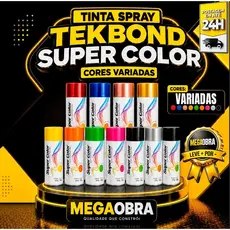 Tinta Spray TekBond 350ml Uso Geral, Verniz, Primer Luminosa e Alta Temperatura Diversas Cores