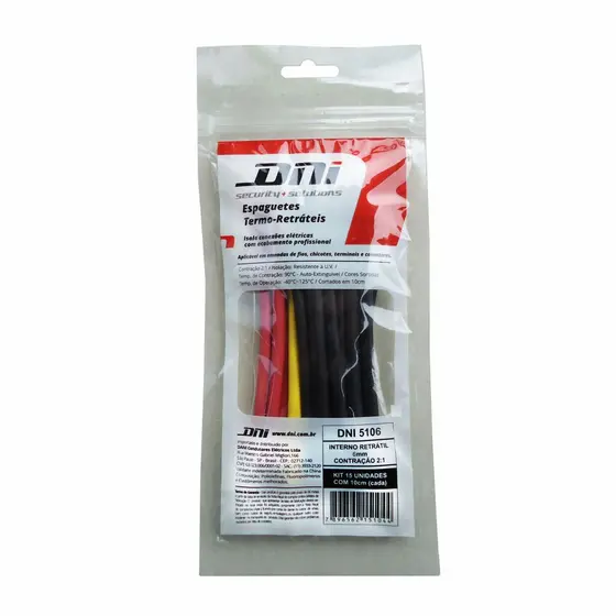 Espaguete Tubo Termo Retrátil 6mm - DNI 5106