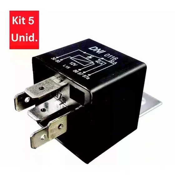 5 Relés Auxiliares Universais 12V e 40/30A - DNI 0116
