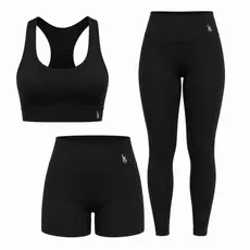 Kit Feminino Suplex Tope Tipo nadador sem bojo, Calça legging cintura alta e Shorts de cintura alta