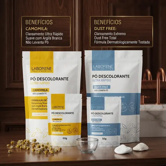 PÓ DESCOLORANTE - Camomila ou Dust Free Laborene 50g e 300g