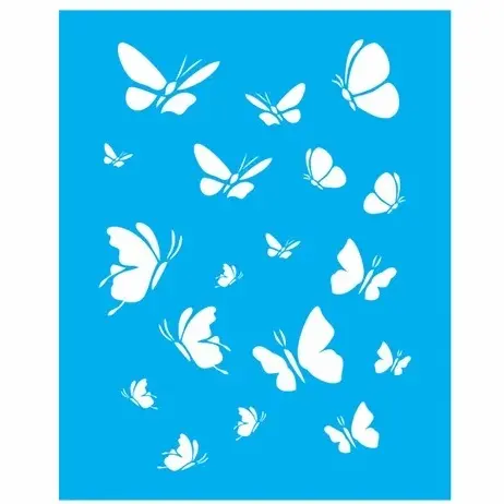 Stencil para pintura Borboletas 6 - tamanho 17x17 cm