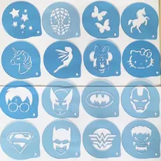 16 Stencil infantil Moldes para pintar rosto pintura facial