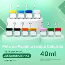 Kits 10/20/30/40/50 Potes De Papinha Plástica Reforçado Com Colherzinha 40ml Festa/Aniversário