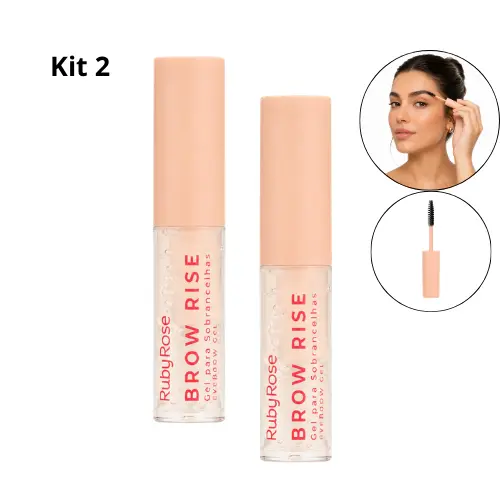 Kit 2 Gel Fixador De Sobrancelha Ruby Rose Brow Rise Modela Alinha Efeito Lifting