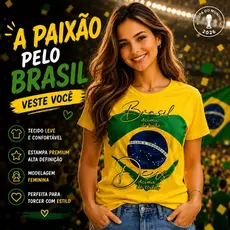 Camiseta T-shirt Brasil Deus a cima de Tudo