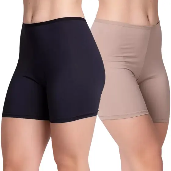 Kit 2 Segunda Pele Short Anagua Bermuda Vestido Saia Slim nao Marca Tubinho