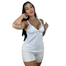 Baby Doll Regata Botao Amamentar Short Curto Pijama Gravida Gestante Pós Cirurgico Parto Mamae