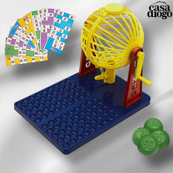 Bingo 48 Cartelas com Roleta 90 Bolinhas Super Jogo Para Família Brinquedo Educativo Criança