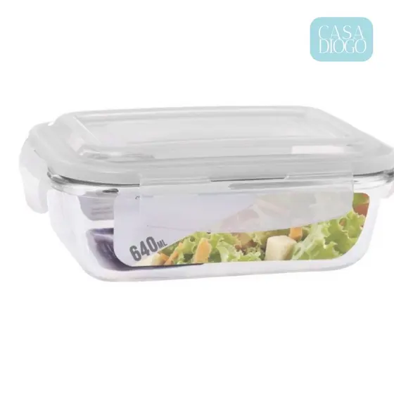 Pote Vidro Hermético Marmita Mantimentos Tampa 640ml
