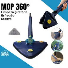 Vassoura Mop Escova De Limpeza Triângulo Esfregão Ajustável Giratório Piso Janela Vidro Teto 360o