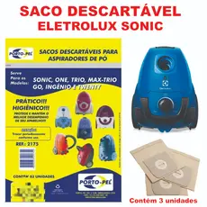 Kit 3 Sacos Aspirador de Pó - Eletrolux Sonic Cod. 2175