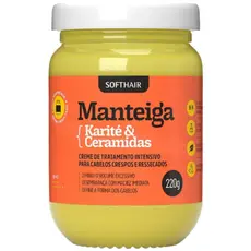 Manteiga Karite E Ceramidas Creme Tratamento Capilar Cabelos Crespos E Ressecados Soft Hair 220g