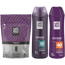 Kit Pó Descolorante Ametista + Oxigenada 30 40 Volumes 900ml Profissional 8 Tons Yama 300g