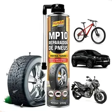 Spray Reparador De Pneu Furado Mp10 Mundial Prime 400ml Bike Carro Moto Bicicleta Ar Reparo