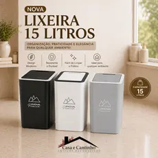 Lixeira Suspensa para Armário 9L | Tampa Click Cozinha Lavabo Compacta Plástico Resistente
