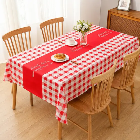 Toalha de mesa xadrez resistente a óleo, impermeável, 137*180cm, feita de plástico PVC