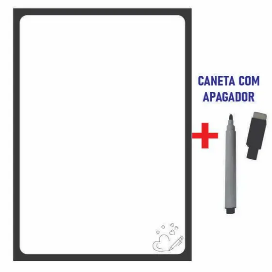Imã de Geladeira Planner Semanal com Caneta Escreve e Apaga Magnético