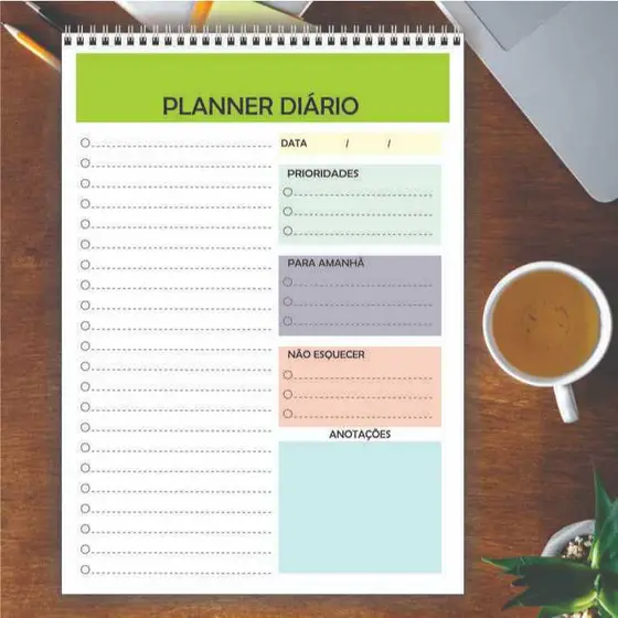 Caderno de Anotações Planner Diário Agenda 2027 Planner Diário