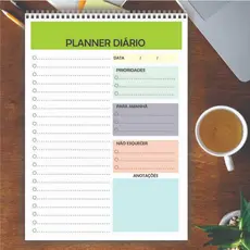 Caderno de Anotações Planner Diário Agenda 2027 Planner Diário