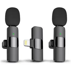 Microfone de Lapela Sem Fio K35 Vlog Compatível Tipo C e iPhone Direct Selling