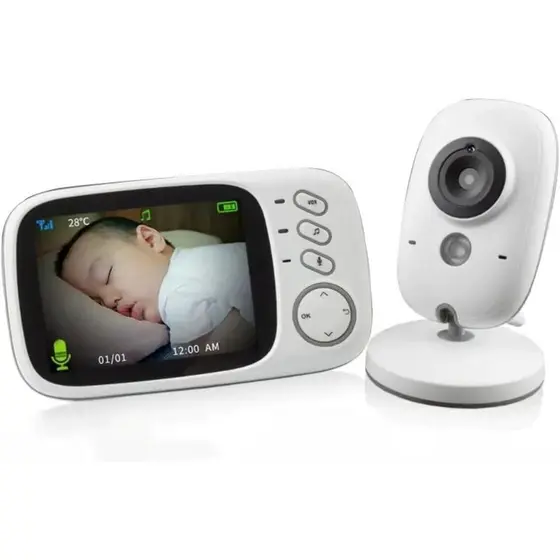 Baba Eletrônica Com Monitor Visão Noturna, Câmera c/ Audio Sensor de Temperatura