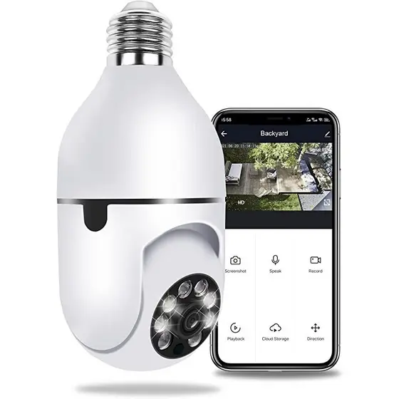 Câmera Segurança Prova D'água Infravermelho Lâmpada Externa 360 Sem Fio Wifi 2.4G G4