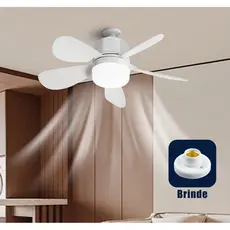 Ventilador de Teto com Luz Silencioso Controle Remoto Economica Instalação Fácil LED Bivolt E27