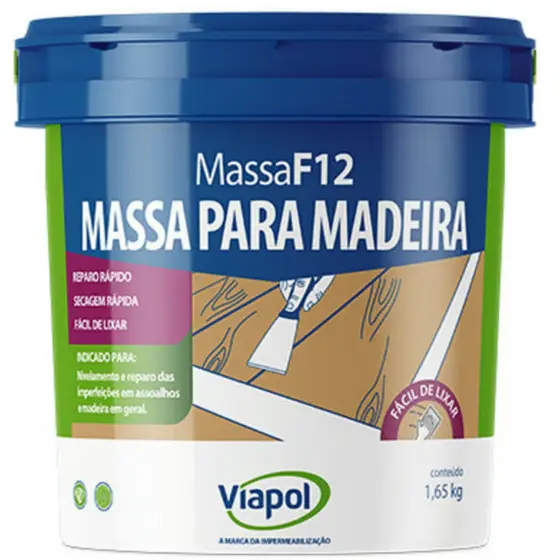 Massa Reparo F-12 Para Madeira 1,65 Kg Viapol