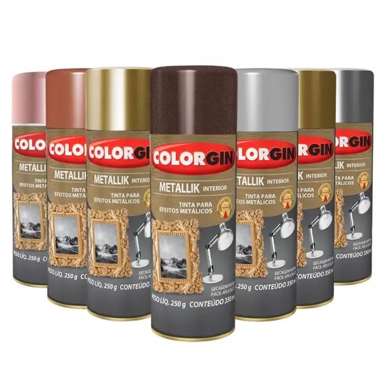 Tinta Spray Metallik Interior 350 Ml Colorgin - Cores