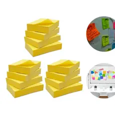 12 BLOCO ADESIVO 1200 FOLHAS TIPO POSTIT 38X51mm AMARELO E COLORIDO