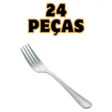 Jogo Garfo 24 Peças Inox Talher Churrasco Restaurante