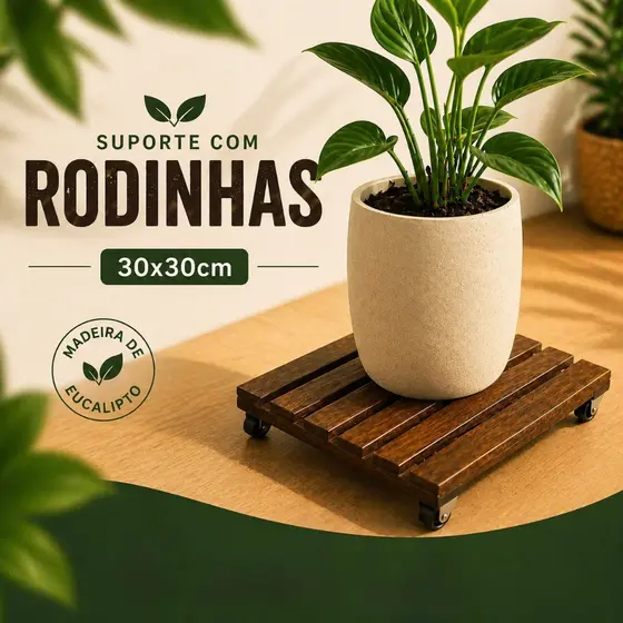 Suporte Com Rodinhas 30x30 Para Vaso De Plantas, Botijão de Gás